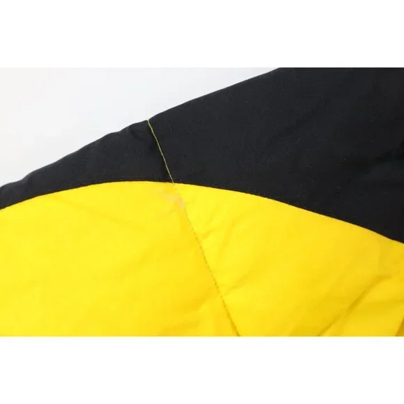 Deadstock Vintage 90s Streetwear Mens XL Color Block Down Puffer Jacket Yellow